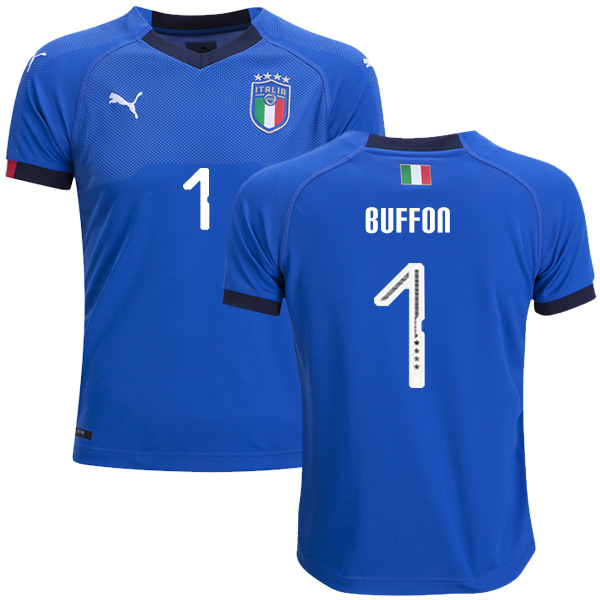 Italy #1 Buffon Home Kid Soccer Country Jersey - Click Image to Close